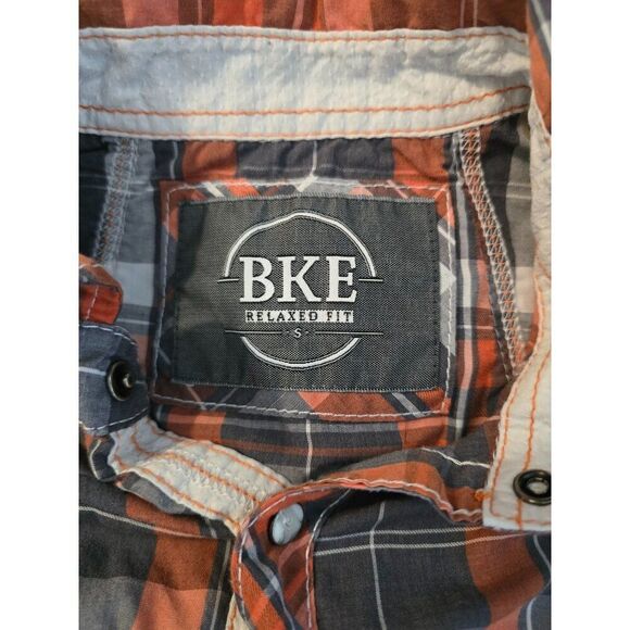 Mens BKE Western Plaid pearl Snap Button Shirt L farm wear barn horses - Picture 7 of 8